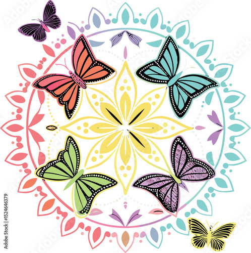 Mandala pattern in applied Thai style.