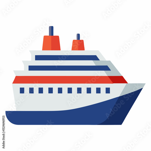 Cruise liner vector for summer trips—perfect for resort marketing, holiday guides, and tropical destination content.

