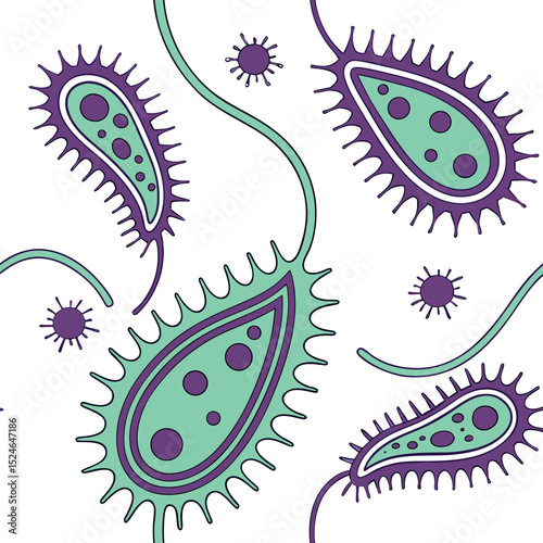 Harmonious Color Palette Vector Design of Microbiome for Health Branding  