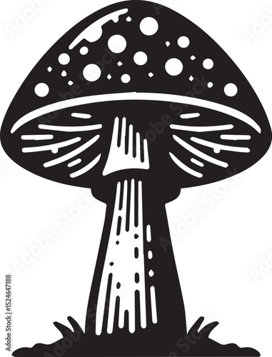 black mushroom vector illustration, mushroom vector illustration icon