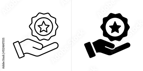 Branding line and solid web icon set. Vector illustration