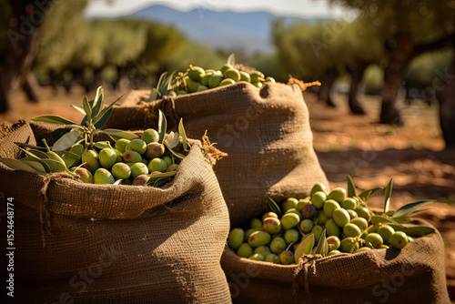 Fresh olives picked for oil production in a Cretan field