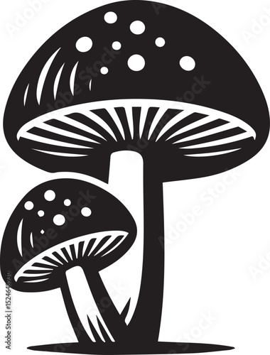 black mushroom vector illustration, mushroom vector illustration icon