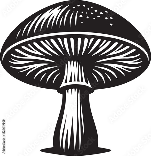 black mushroom vector illustration, mushroom vector illustration icon