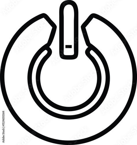 Power off button icon simple design isolated on white background