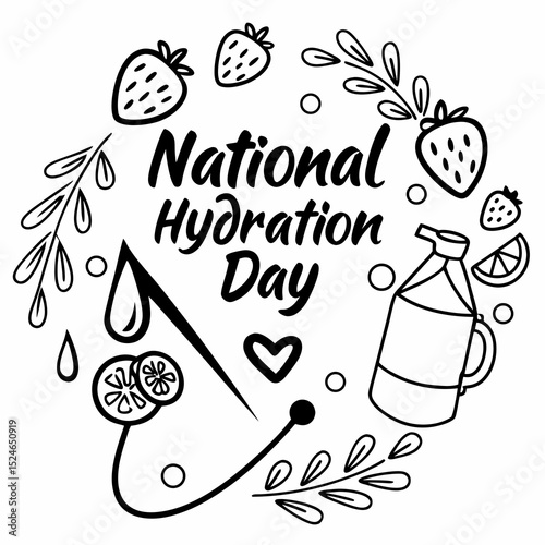 NATIONAL HYDRATION DAY vector illustration