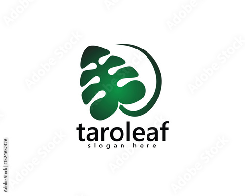 creative taro leaf logo taro leaf with circular stem, logo design inspiration
