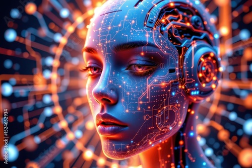 Exploring ai innovations digital realm abstract art futuristic environment close-up view conceptual representation