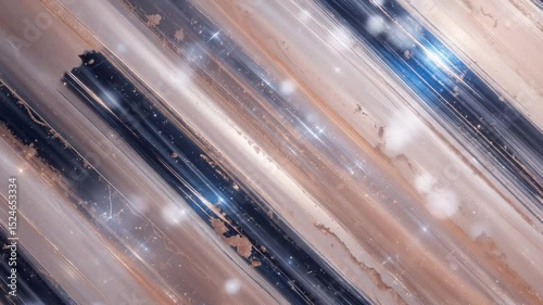 Abstract Diagonal Brushstrokes: Shimmering Rose Gold and Midnight Blue