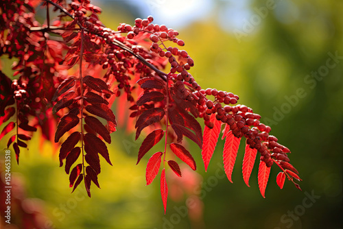 Latin term for Fluffy sumac a short haired big virgin Acetic tree or deer horned sumac Rhus typhina
