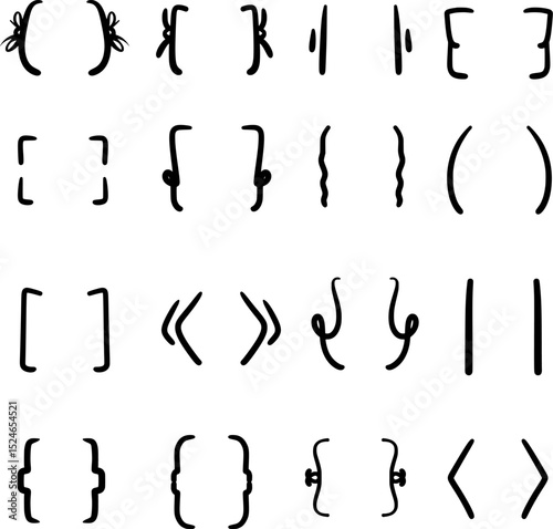 This is a collection of brackets with various variations.