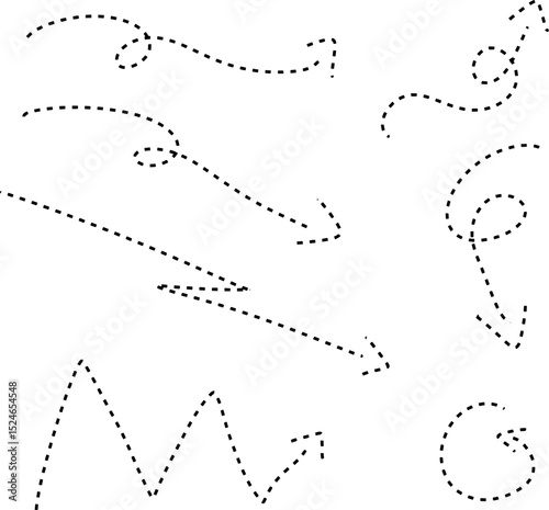 some arrows with dotted lines