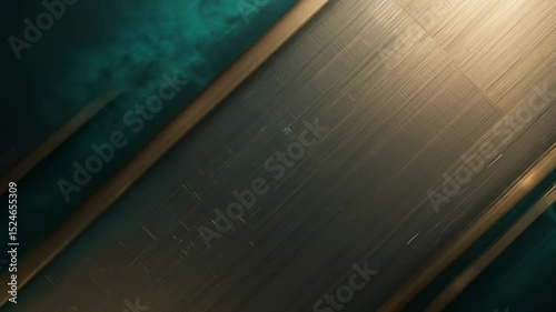 Abstract Gold and Teal Metallic Texture with Diagonal Lines and Subtle Motion