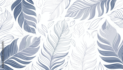 Seamless Minimalist Tropical Leaf Silhouette Pattern – Modern Botanical Repeat Design