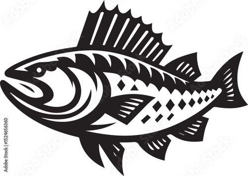 fish logo vector illustration, fish vector illustration icon full body