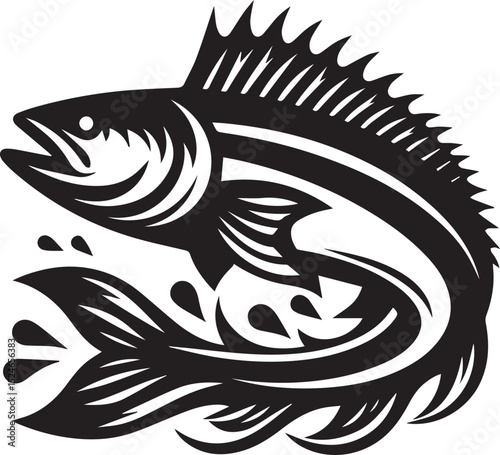 fish logo vector illustration, fish vector illustration icon full body