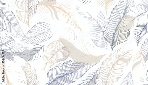 Seamless Minimalist Tropical Leaf Silhouette Pattern – Modern Botanical Repeat Design