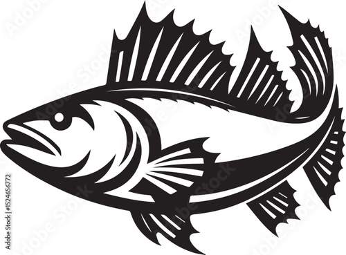 fish logo vector illustration, fish vector illustration icon full body