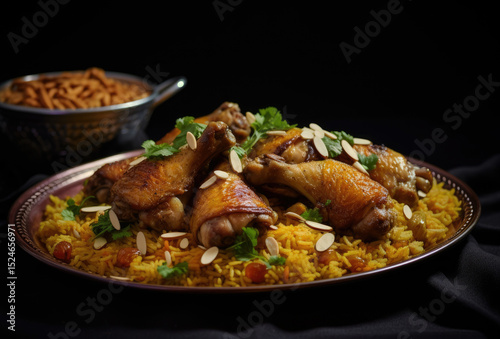 Saudi Arabia s national dish chicken kabsa includes roasted chicken and almonds