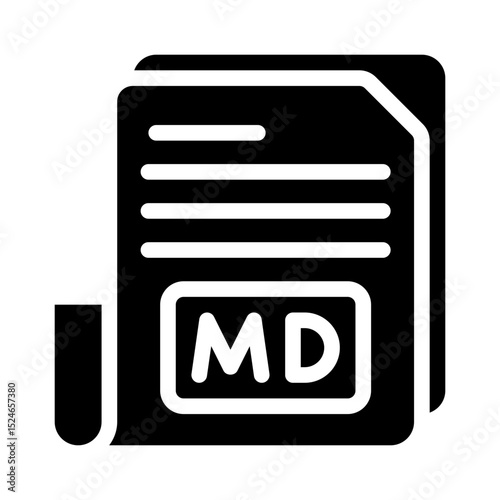 markdown file glyph icon