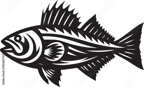 fish logo vector illustration, fish vector illustration icon full body