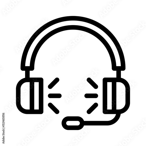 headset line icon