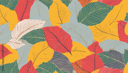 Seamless Minimalist Tropical Leaf Silhouette Pattern – Modern Botanical Repeat Design