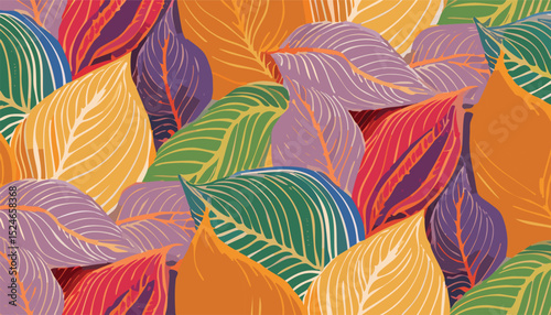 Seamless Minimalist Tropical Leaf Silhouette Pattern – Modern Botanical Repeat Design