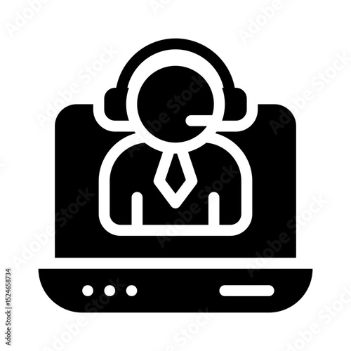 online support glyph icon