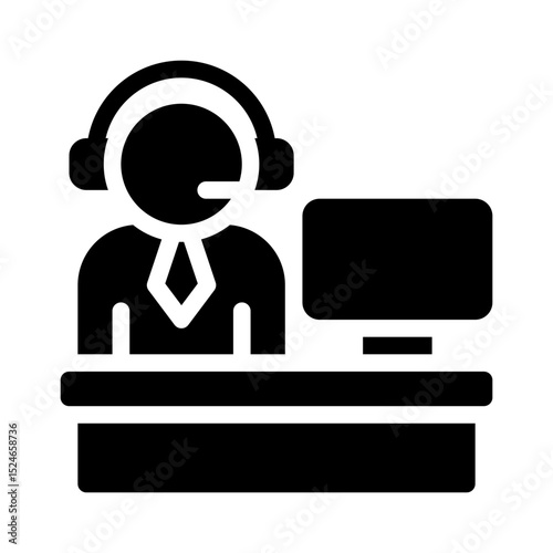 help desk glyph icon