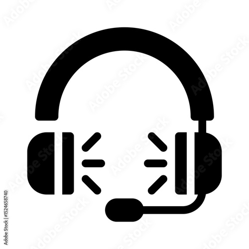 headset glyph icon