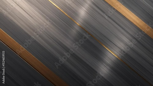 Abstract Video of Metallic Gray and Gold Diagonal Lines with Light