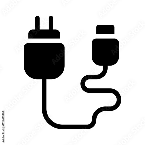 charging cable glyph icon