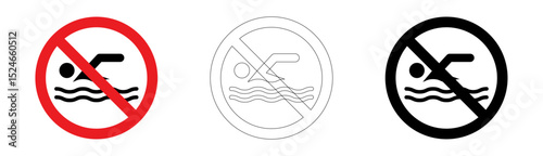 No swimming allowed sign in vector format