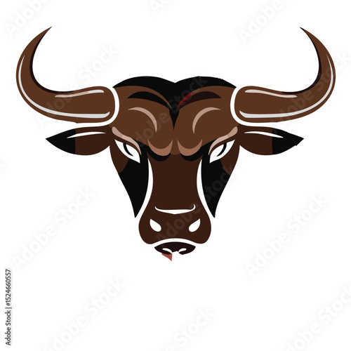 Powerful bull head logo design strong animal symbol