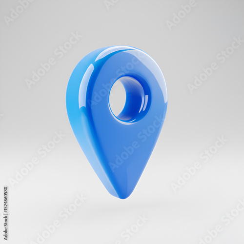 Glossy Blue Map Pin Location Marker Icon