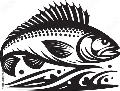fish logo vector illustration, fish vector illustration icon full body
