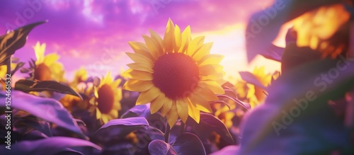 Sunset Serenade: A Sunflower's Golden Embrace at Dusk