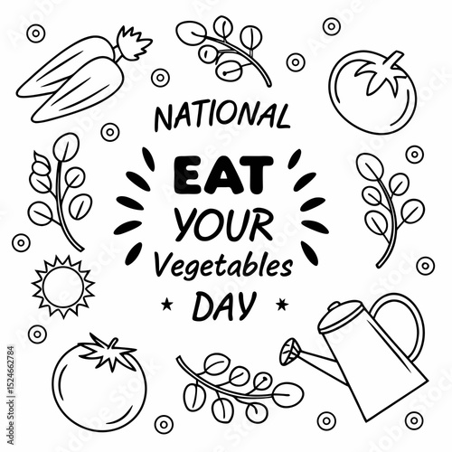 NATIONAL EAT YOUR VEGETABLES DAY vector illustration
