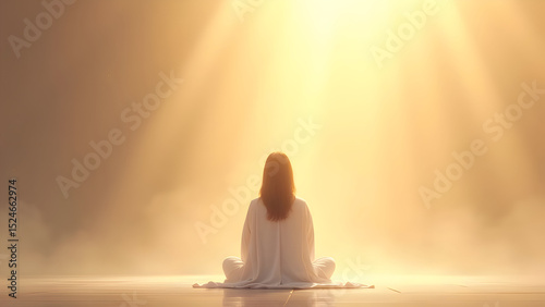 Silent Sitting in Golden Haze