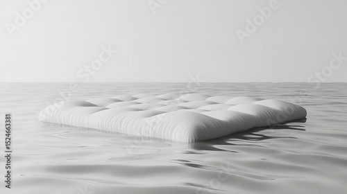 Floating mattress relaxation crystal clear water photography serene environment aerial view summer concept