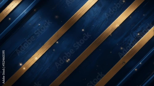 Elegant Blue and Gold Abstract Background with Sparkling Particles Animation