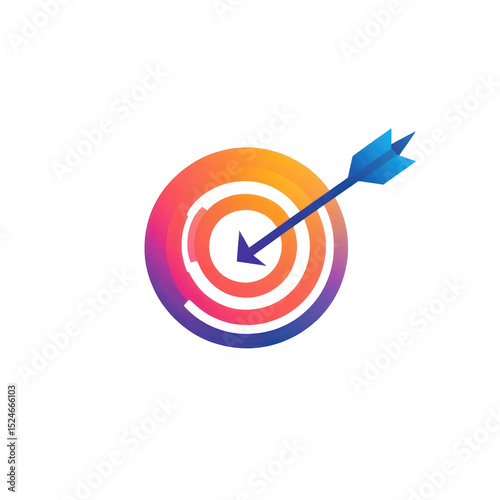  Target Icon with Arrow Hitting Center Symbolizing Success