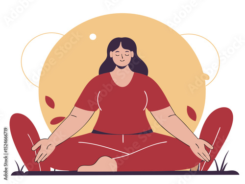 Outdoor Yoga Exercise Minimal Vector Roundish Flat