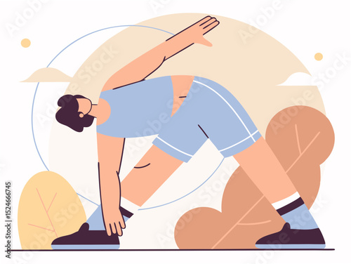 Outdoor Yoga Exercise Minimal Vector Roundish Flat