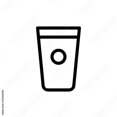 Tall takeaway cup icon in outline style representing coffee to go, fast beverage service, and café drinks