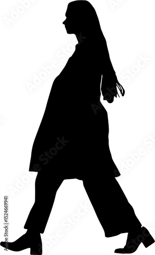 silhouette of a woman walking alone