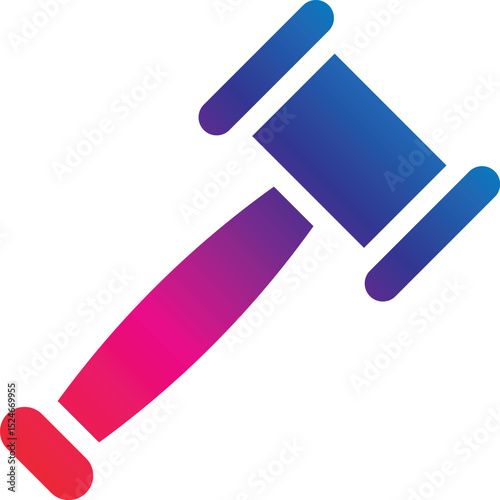 Law Icon in trendy flat style isolated on grey background. Judge Gavel symbol for your web site design, logo, 