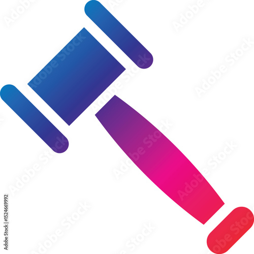 Law Icon in trendy flat style isolated on grey background. Judge Gavel symbol for your web site design, logo, 