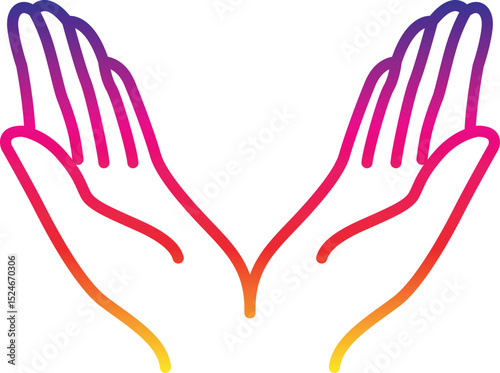 Prayer and Respect Icon. Namaste, Thank You Emoji. Folded Hands Sign for Gratitude. Vector icons.
